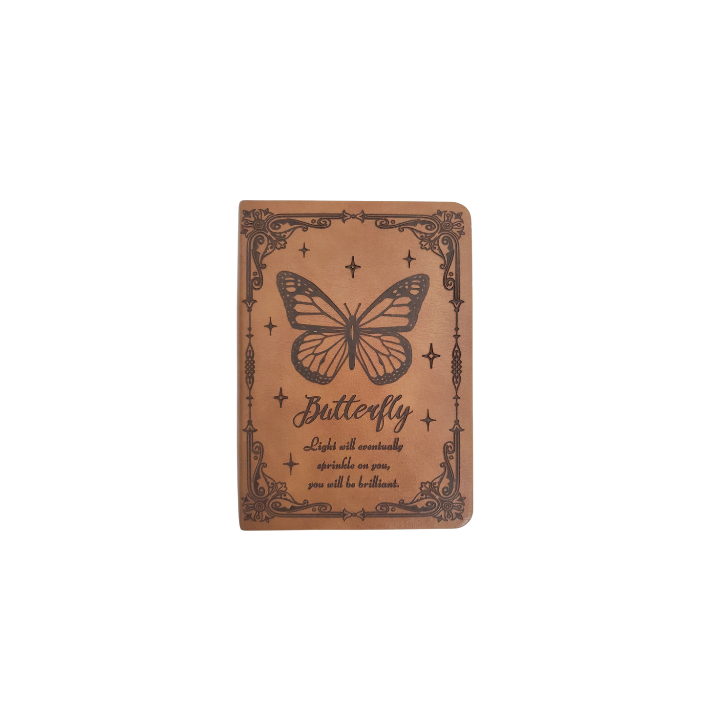 Butterfly Faux Leather Covered Mini Task Notebook