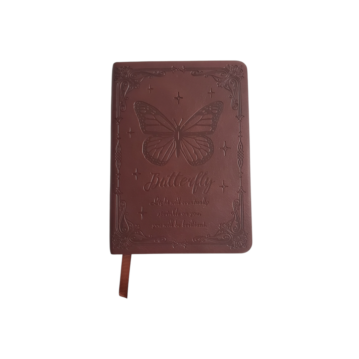 Butterfly Faux Leather Covered Mini Task Notebook