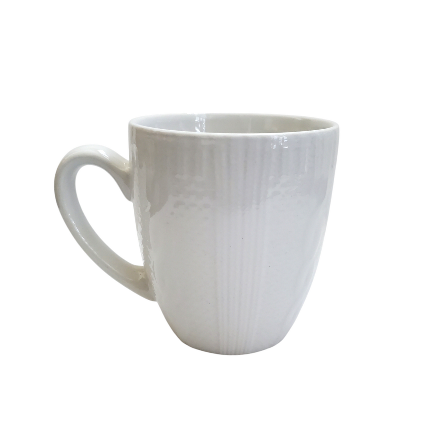 Elegant White Embossed Textured Stoneware Coffee Mug/Cup
