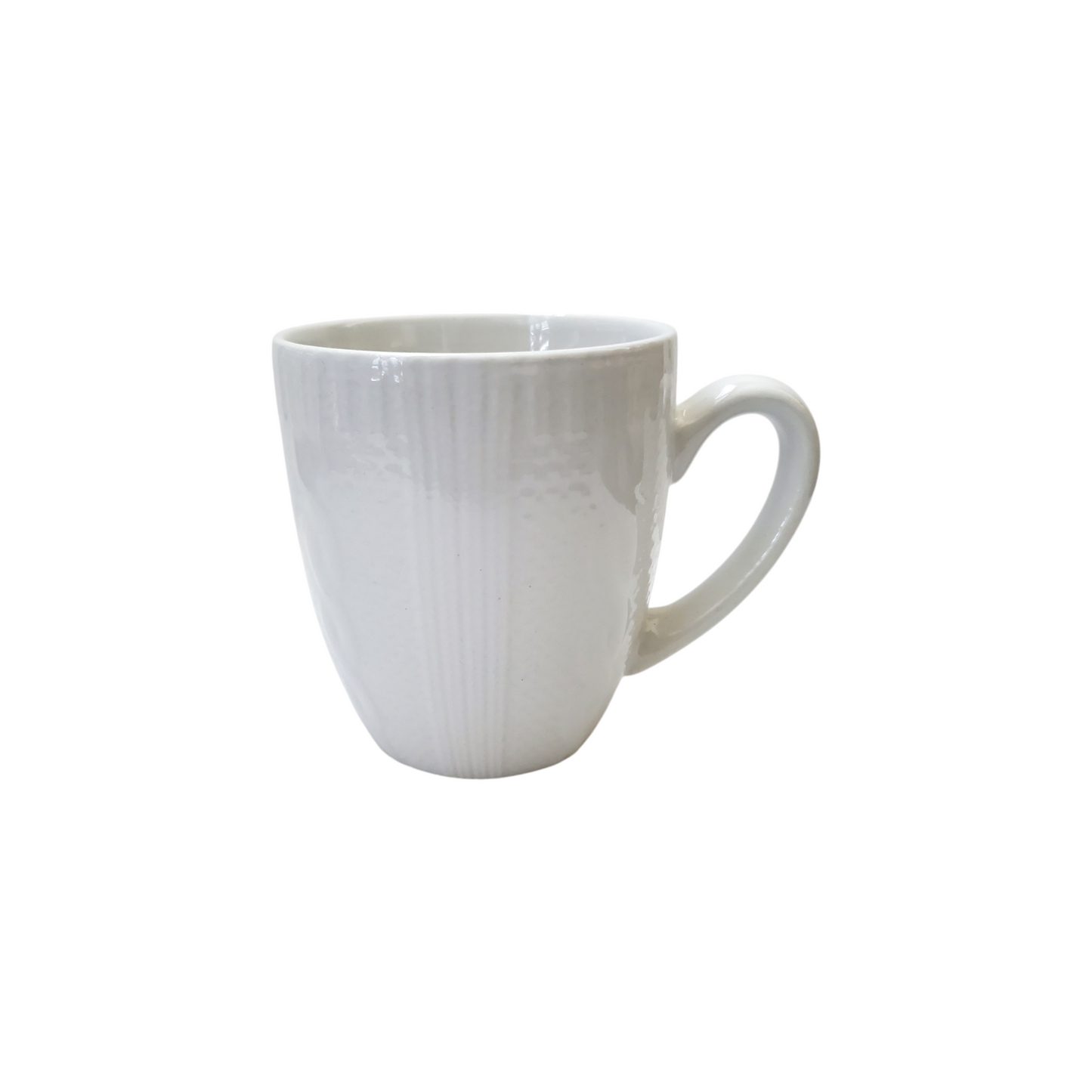 Elegant White Embossed Textured Stoneware Coffee Mug/Cup