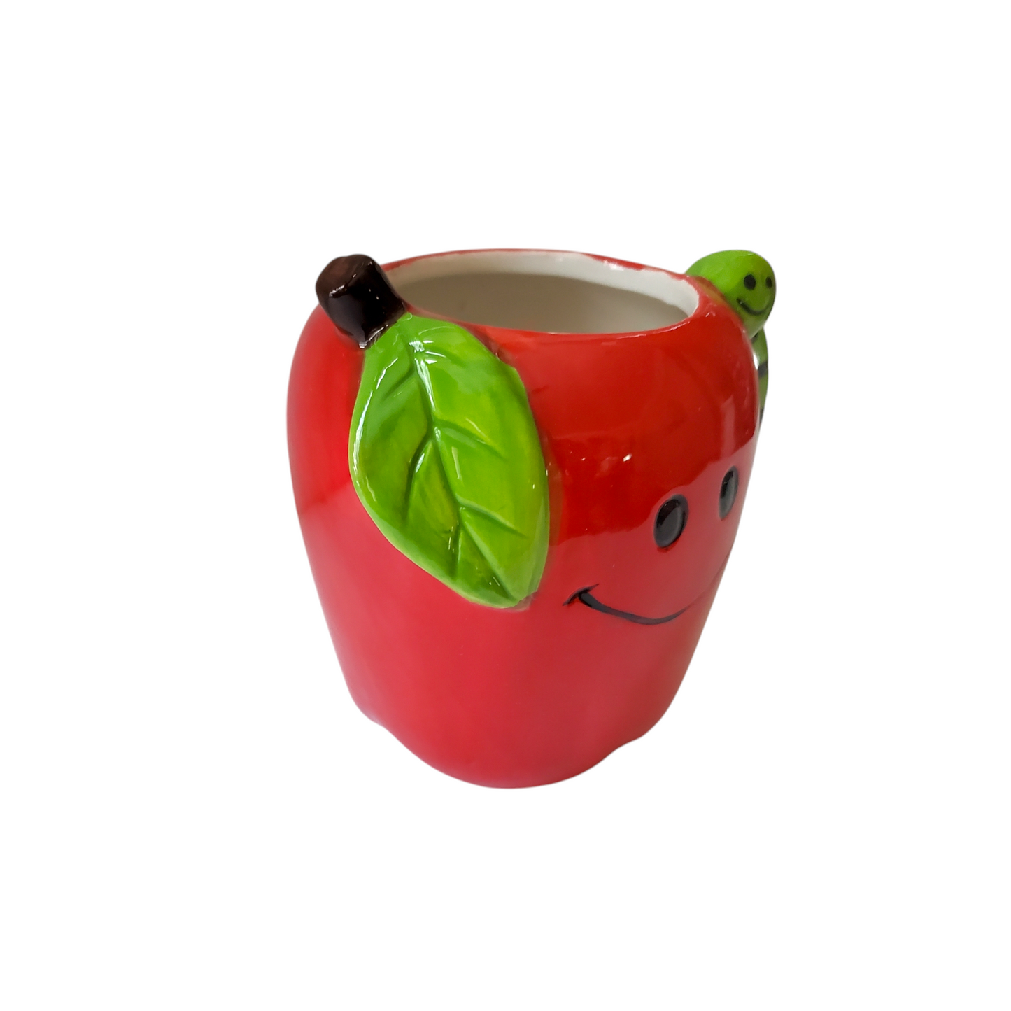 Red Apple & Worm Mug / Note Pad / Beaded Pen / Gift Set