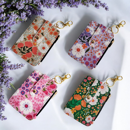 Floral Design Mini Wallet / Card Holder  (4 Options Available)