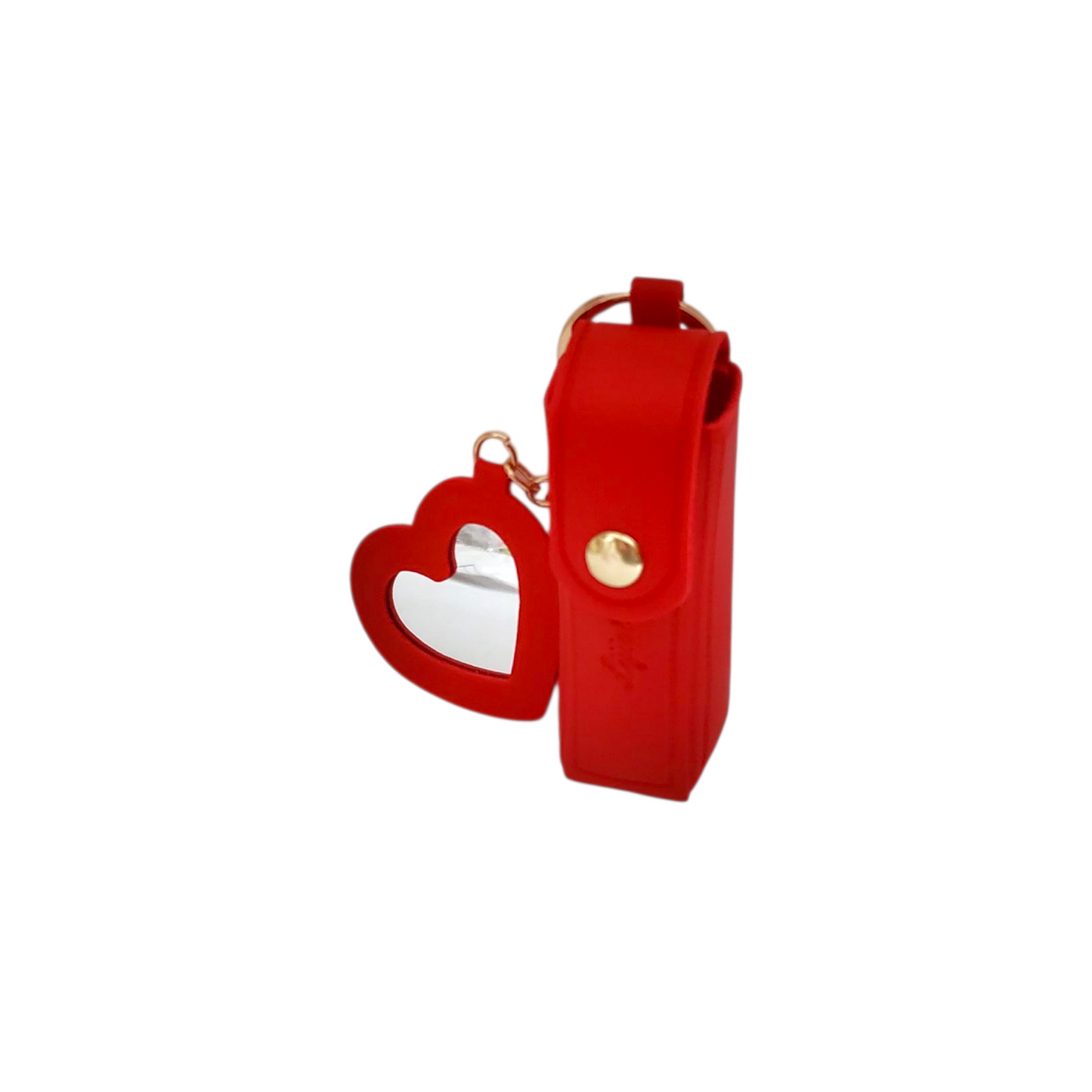 Mini Lipstick Holder Keychain with Heart Mirror (3 Options Available)