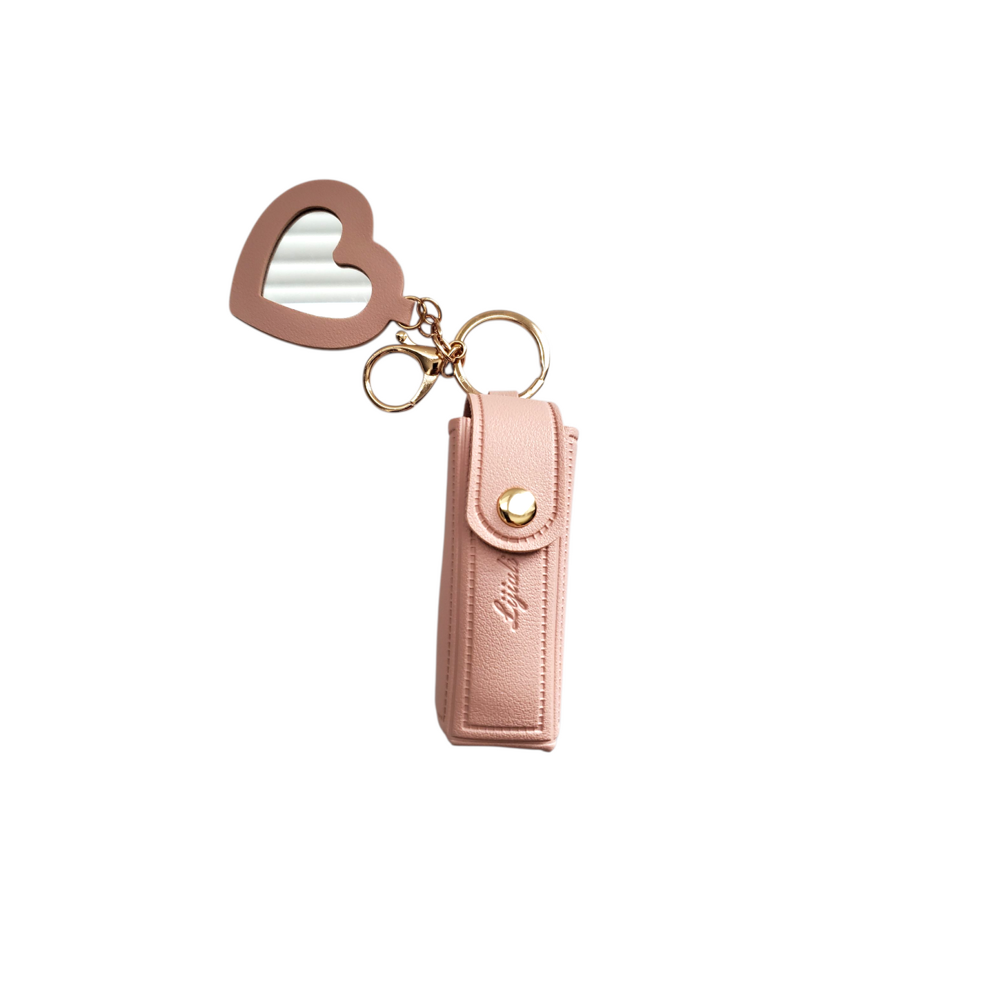 Mini Lipstick Holder Keychain with Heart Mirror (3 Options Available)