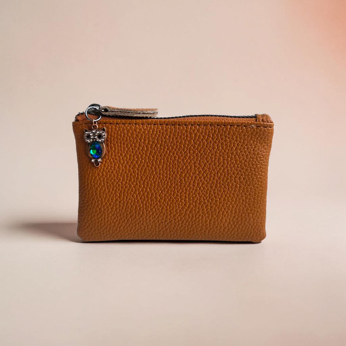 Coin Purse Keychain with Owl Charms