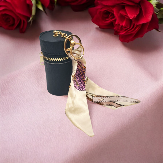Black Cylinder Mini Bag Keychain