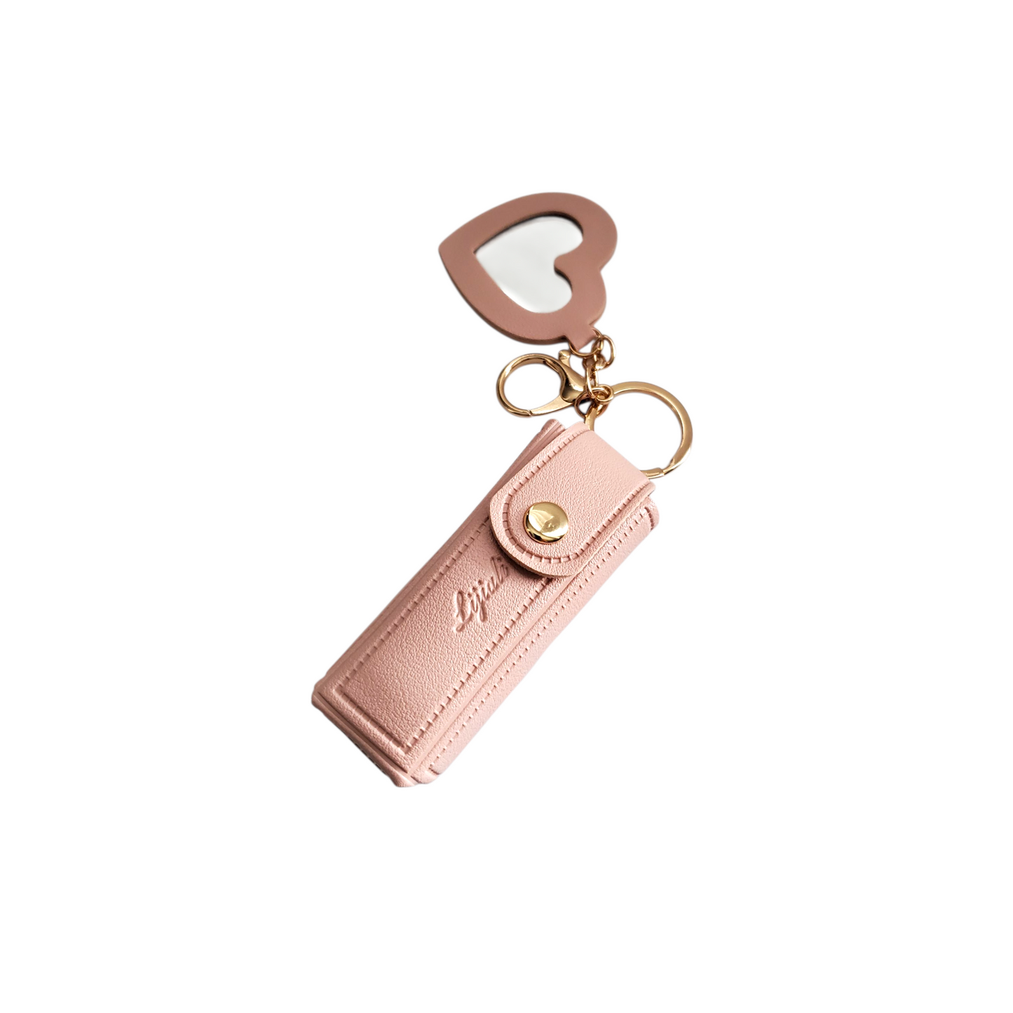 Mini Lipstick Holder Keychain with Heart Mirror (3 Options Available)