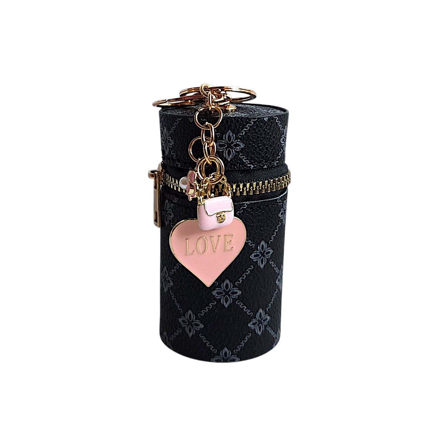 Flower Pattern Cylinder Mini Bag Keychain (Color Options Available )