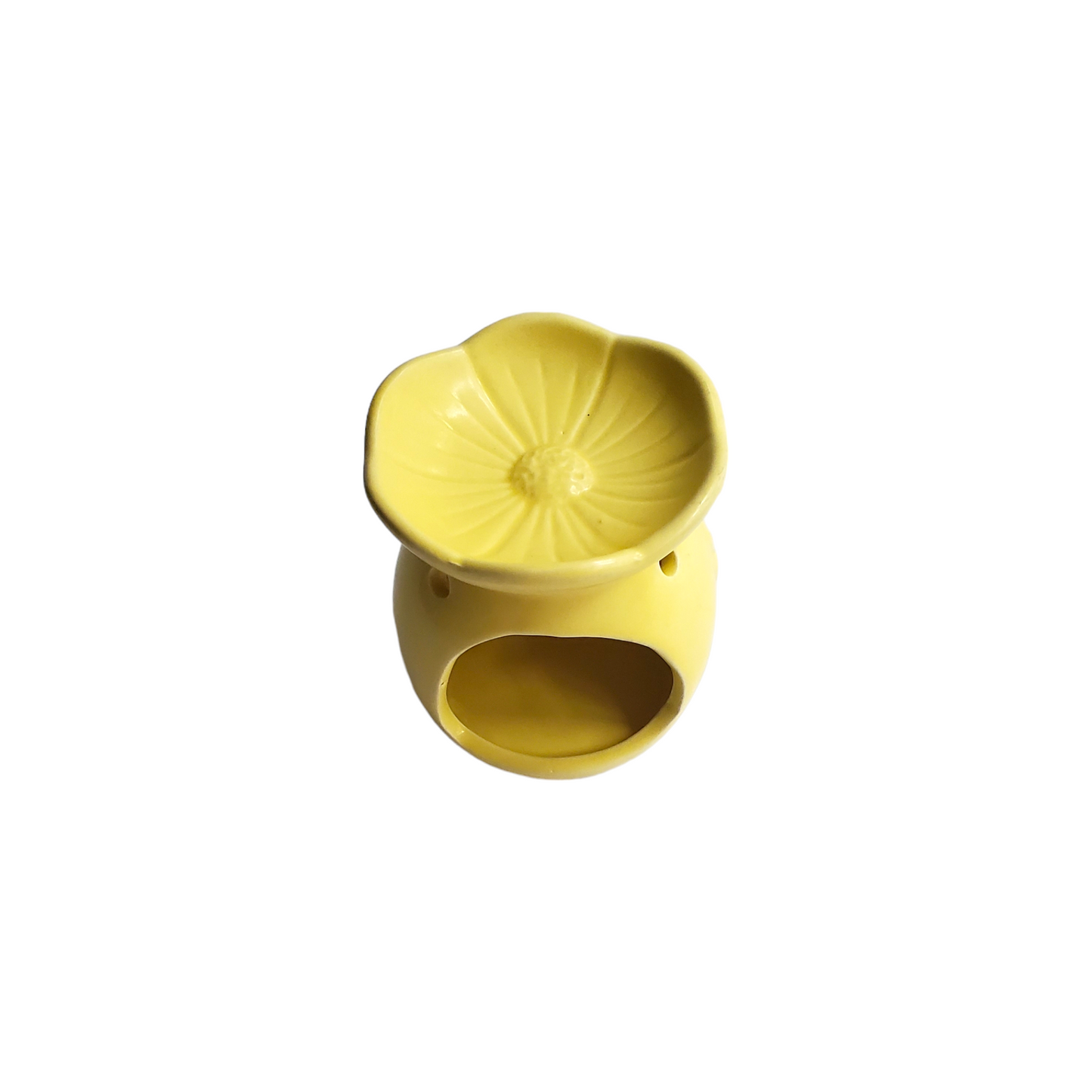 Yellow Ceramic Flower & Bee Tea Light Warmer
