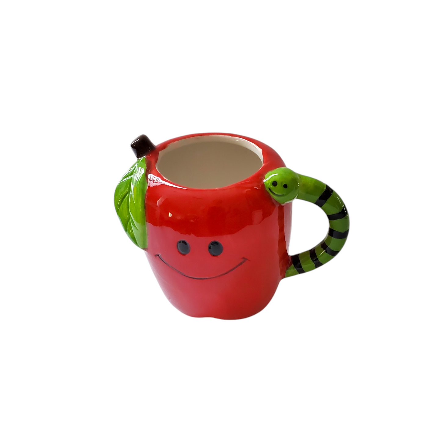 Red Apple & Worm Mug / Note Pad / Beaded Pen / Gift Set