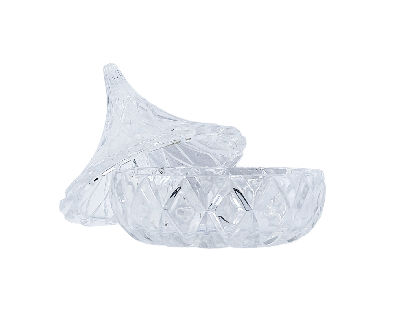 Kisses Glass Container/ Jar / Candy Dish / Trinkets Dish