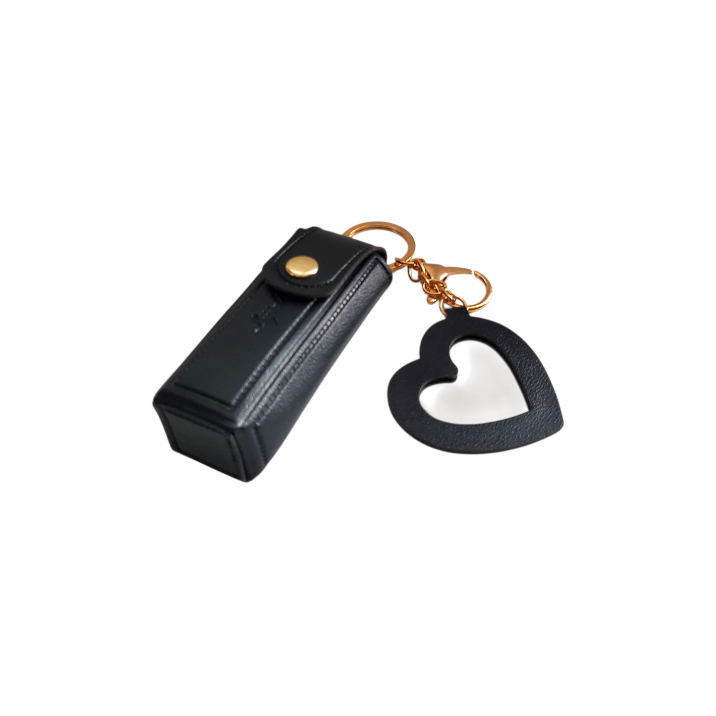 Mini Lipstick Holder Keychain with Heart Mirror (3 Options Available)