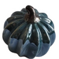 Pearlized blue ceramic pumpkin, table top
