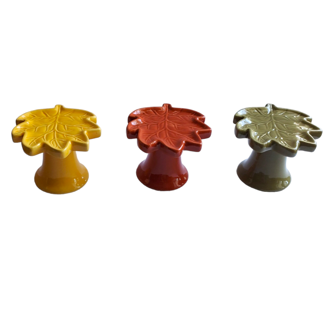 Fall / Autumn Ceramic Leaf Candle Holders