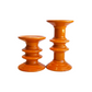 Orange Fall/Autumn Pedestal Candle Holders / Set of 2