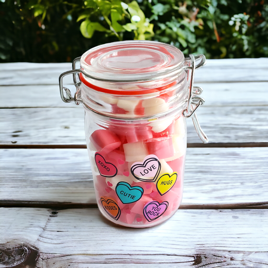 Candy Hearts Glass Canister