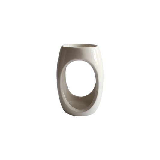 Modern White Oval Ceramic Tea Light Warmer