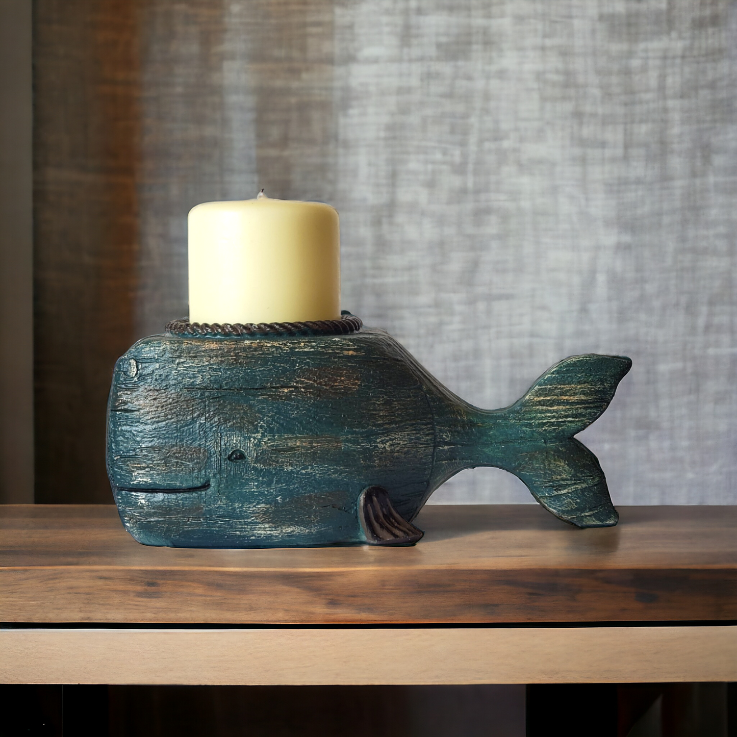 Drew Derose Blue Whale Pillar Candle Holder