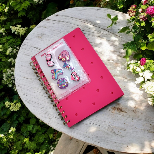 Hot Pink Silicone Pop In Charms Notebook