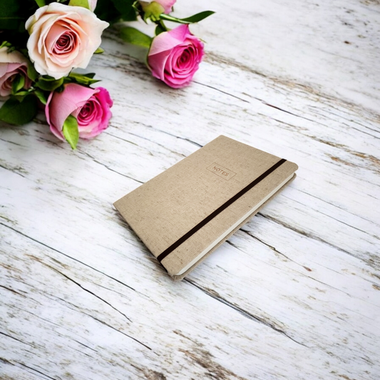 Classic Neutral Fabric Hard Cover Journal / Notebook