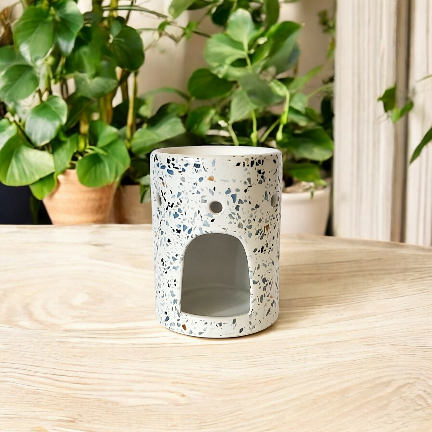 Multicolored Speckled Ceramic Tea Light Warmer