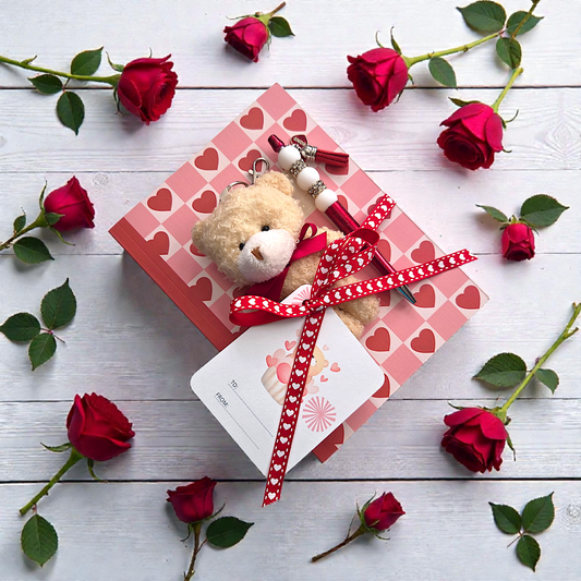 Red Hearts Journal/Notebook Gift Set