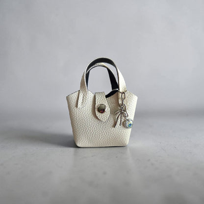Mini Tote Bag Keychain with Charms