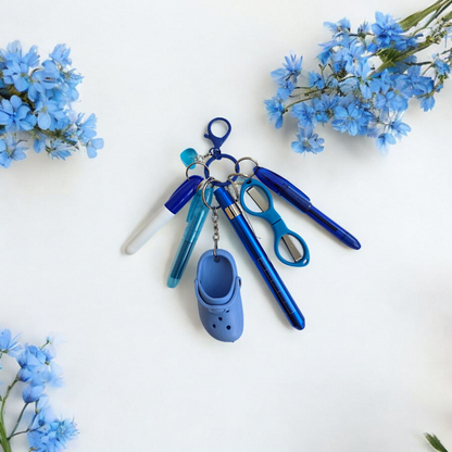 Badge Reel Accessory Set: Mini pen, highlighter, Sharpe, Scissors Penlight