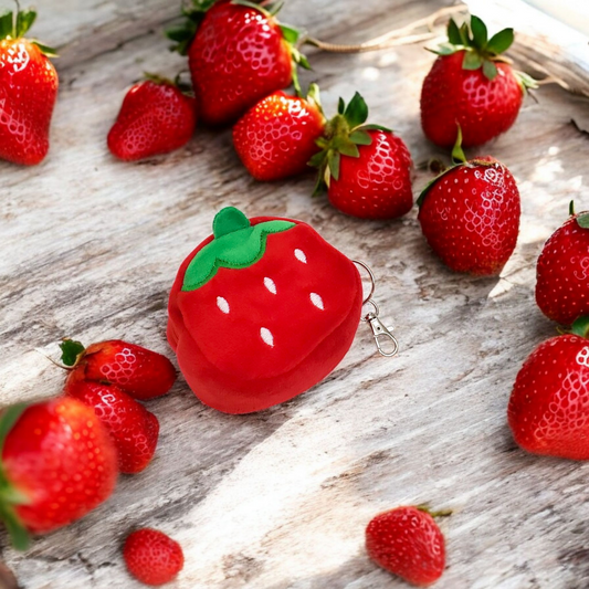 Strawberry Coin Purse Keychain