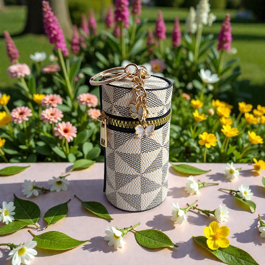 Cylinder Geometric Patten  Mini Bag Keychain