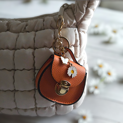 Mini Saddle Bag Keychains Purse with Charms