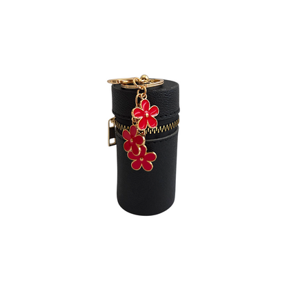 Black Mini Cylinder Keychain Purse