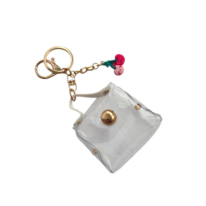 Clear Mini Mini Keychain Purse with Charms