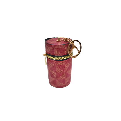 Cylinder Geometric Patten  Mini Bag Keychain ( 4 Color Options Available )