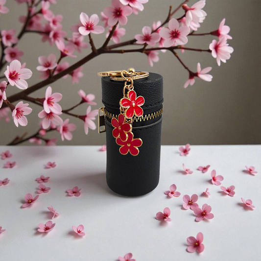 Black Mini Cylinder Keychain Purse