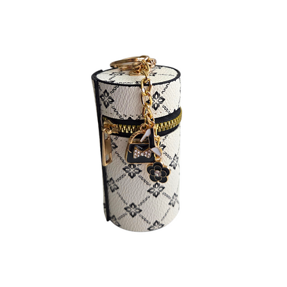 Flower Pattern Cylinder Mini Bag Keychain (Color Options Available )