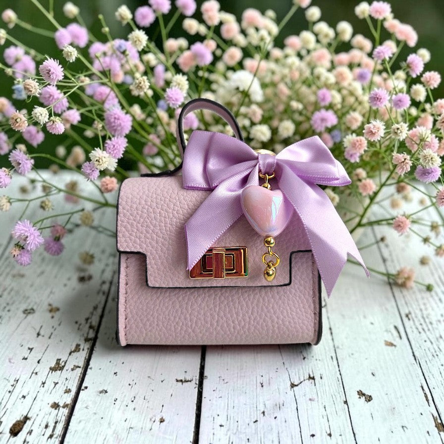 Sophisticated Mini Handbag Keychain with Charms