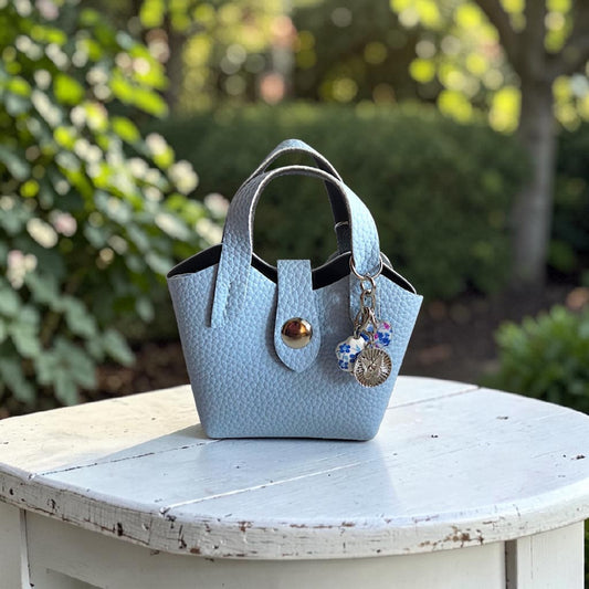 Mini Tote Bag Keychain with Charms