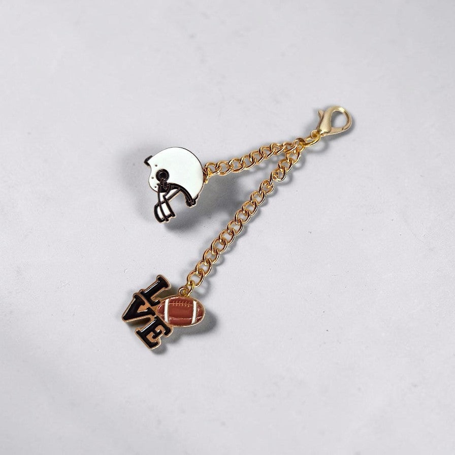 I Love Football Bag Charms / Keychain