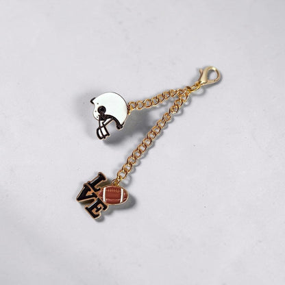 I Love Football Bag Charms / Keychain