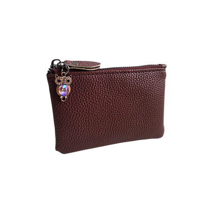 Coin Purse Keychain with Owl Charms