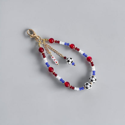 Handmade Soccer Bag Charm Keychain