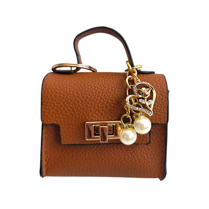 Sophisticated Mini Handbag Keychain with Charms