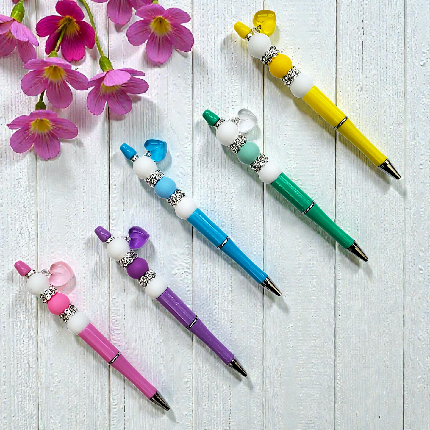 Beaded Pen with Heart Charm