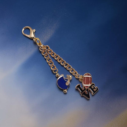 I Love Football Bag Charms / Keychain