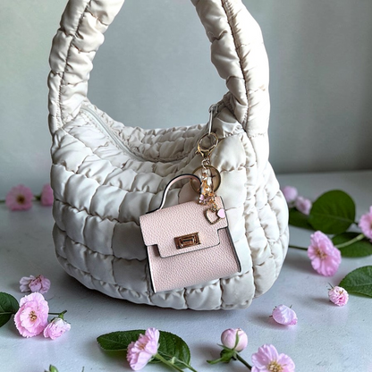 Sophisticated Mini Handbag Keychain with Charms
