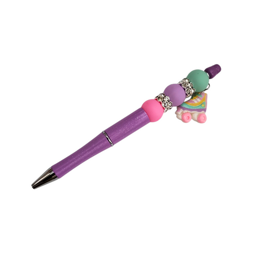 Roller Skate Charm Beaded Pen