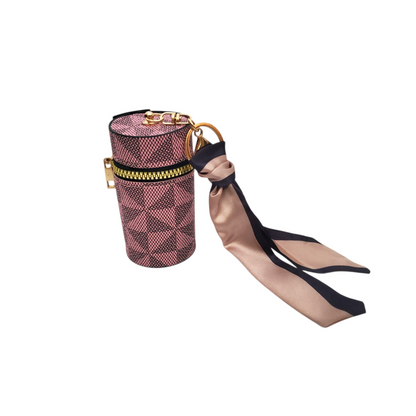 Cylinder Geometric Patten  Mini Bag Keychain ( 4 Color Options Available )