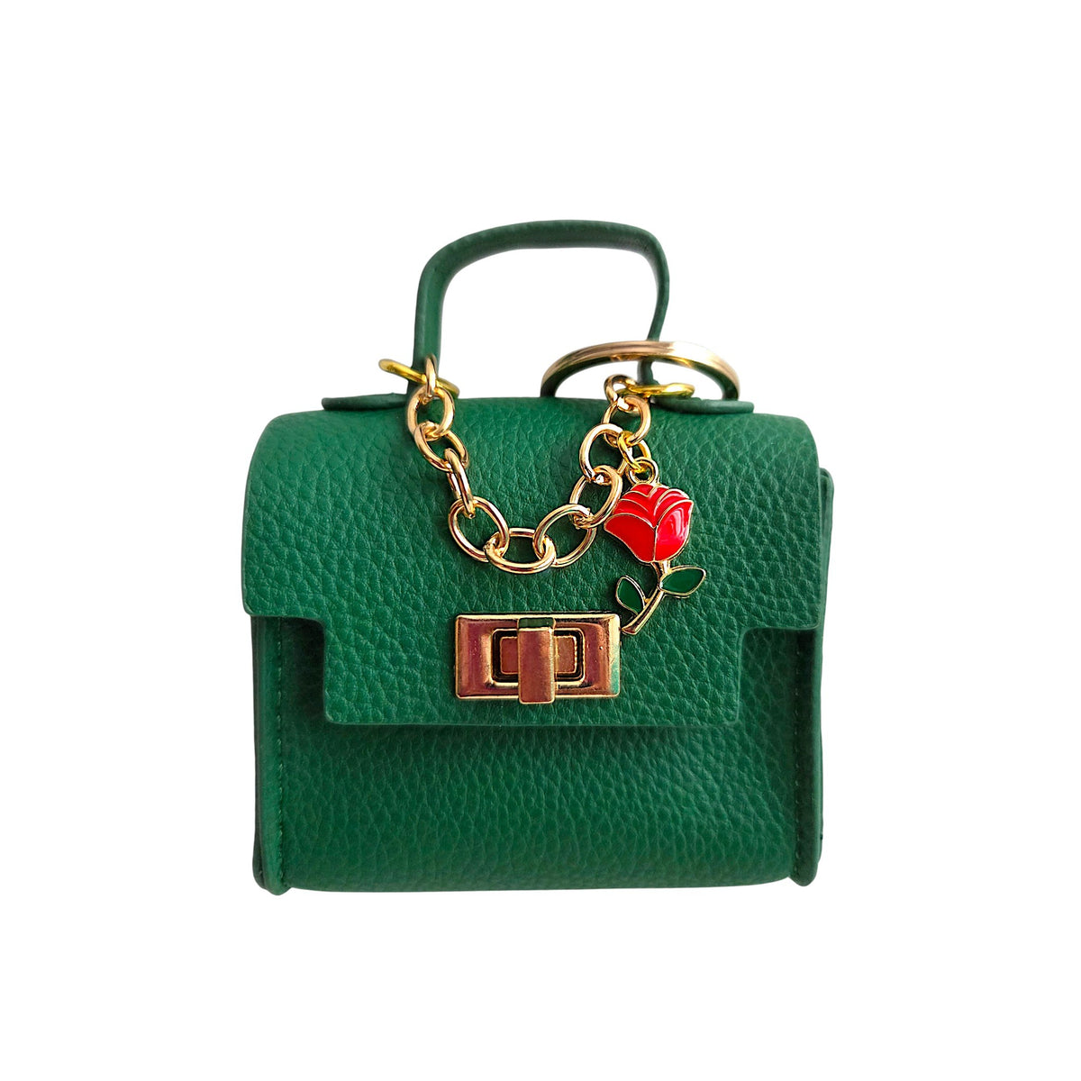 Sophisticated Mini Handbag Keychain with Charms
