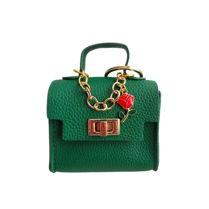 Sophisticated Mini Handbag Keychain with Charms